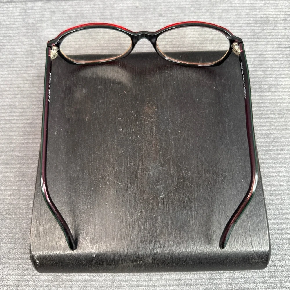Halston‎ H 58 COL 30 Burgundy Red Oval Eyeglass Frames Made in USA Y2K